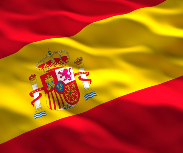 Bandera y escudo de España