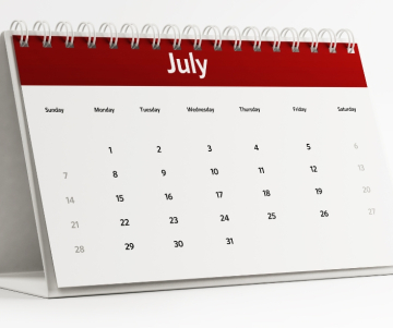 Calendario del mes de Julio 2023 - España